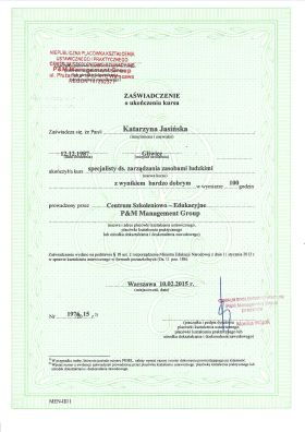 Specjalista ds. zarządzania zasobami ludzkimi